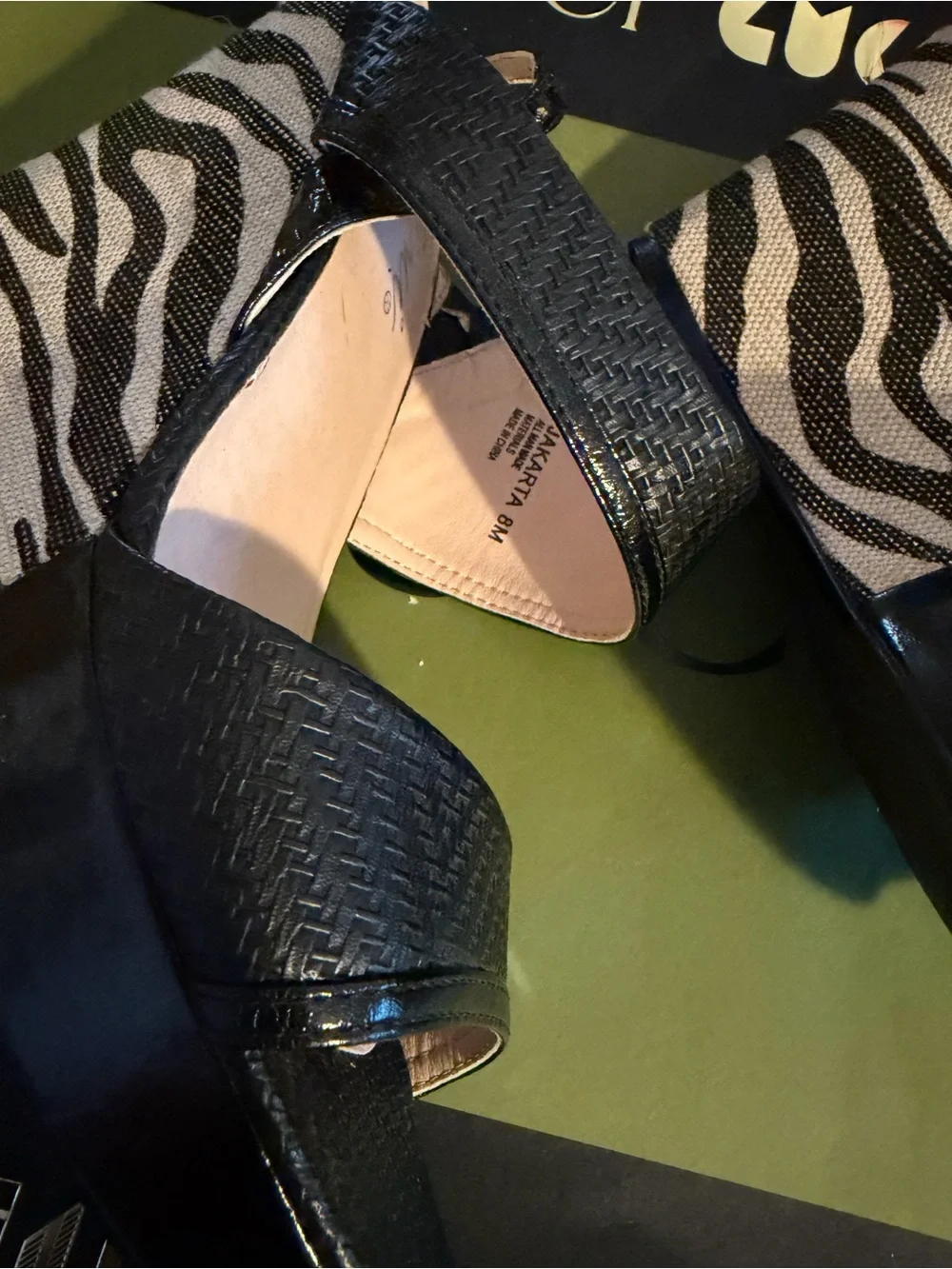 Black Patent Wedge Heels - Women